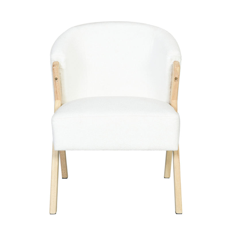 Modern Accent Chair With Polyester Upholstery And Minimalist Lounge Chair For Living Room, Bedroom, Or Office - White - R&R Furniture Gallery (Fountain Valley, CA)