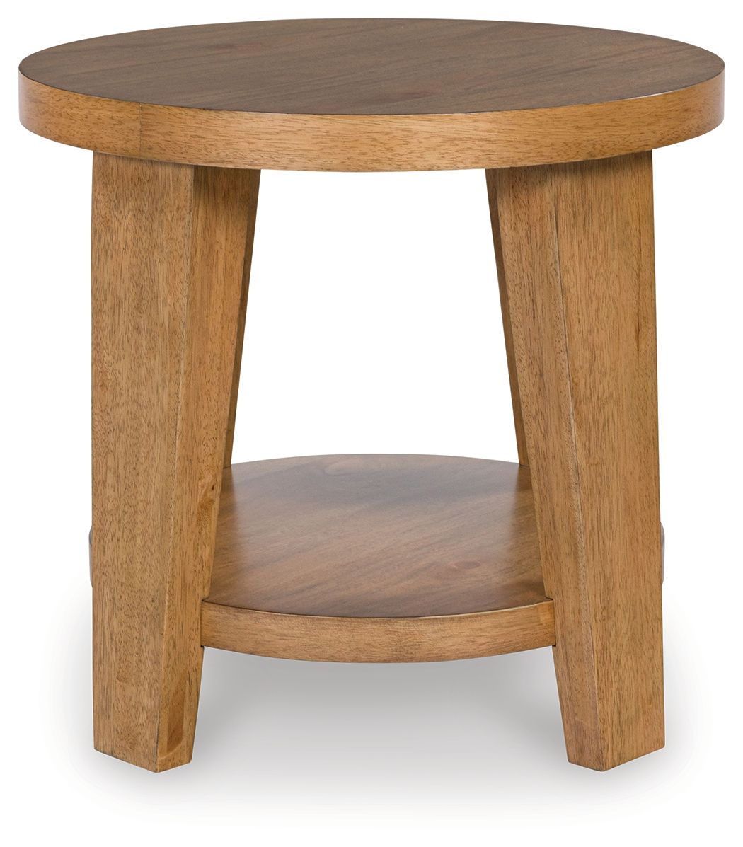Kristiland - Round End Table - Light Brown - R&R Furniture Gallery (Fountain Valley, CA)