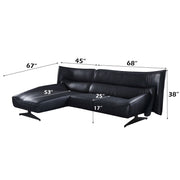 Maeko - Sectional Sofa - Dark Gray Top Grain Leather - R&R Furniture Gallery (Fountain Valley, CA)
