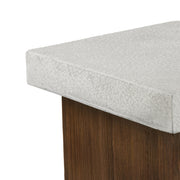 Mgo Square Side Table With Faux Stone Top And Wood Frame - Antique White / Natural Wood - R&R Furniture Gallery (Fountain Valley, CA)