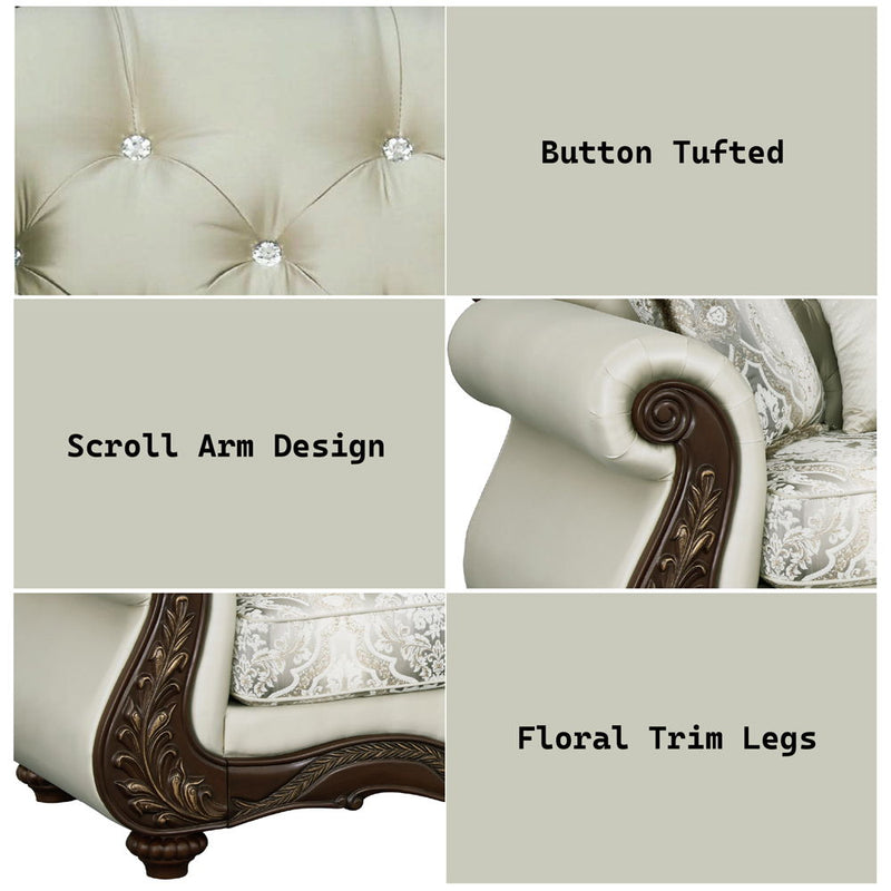 Pierce - Chair With Pillow - Beige Fabric & Cherry - R&R Furniture Gallery (Fountain Valley, CA)