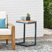 C Shaped End Table With Iron Base And Fir Wood To - R&R Furniture Gallery (Fountain Valley, CA)
