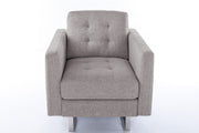 Victoria - Fabric Armchair With Metal Legs, Side Pockets, And Pillow - R&R Furniture Gallery (Fountain Valley, CA)