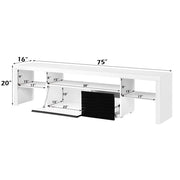 Buck II - TV Stand - White & Black High Gloss - R&R Furniture Gallery (Fountain Valley, CA)