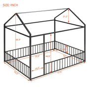Metal Bed House Bed Frame With Fence - R&R Furniture Gallery (Fountain Valley, CA)