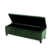 Noble House upholstered storage ottoman bench with cushioned top and fabric storage compartment in a modern living room setting