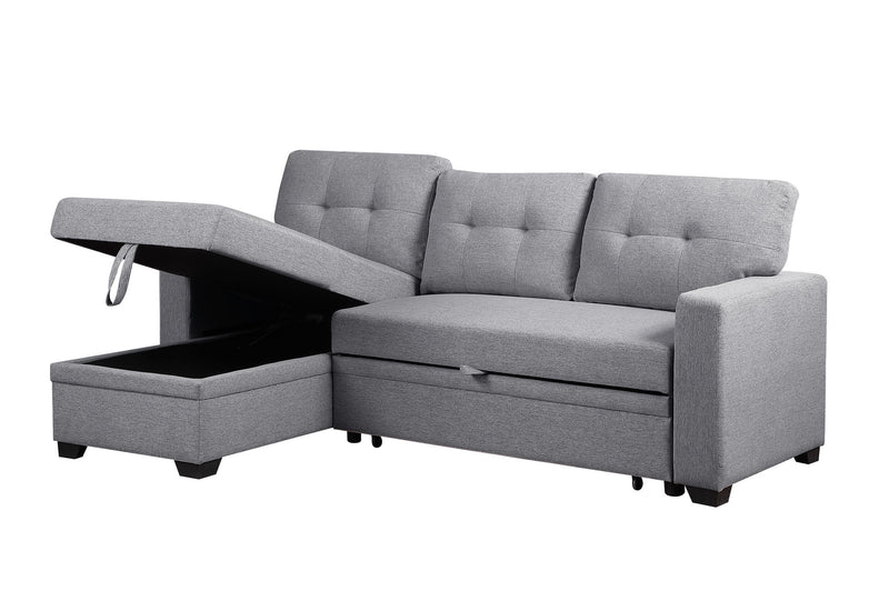Upholstered Pull Out Sectional Sofa With Chaise - R&R Furniture Gallery (Fountain Valley, CA)