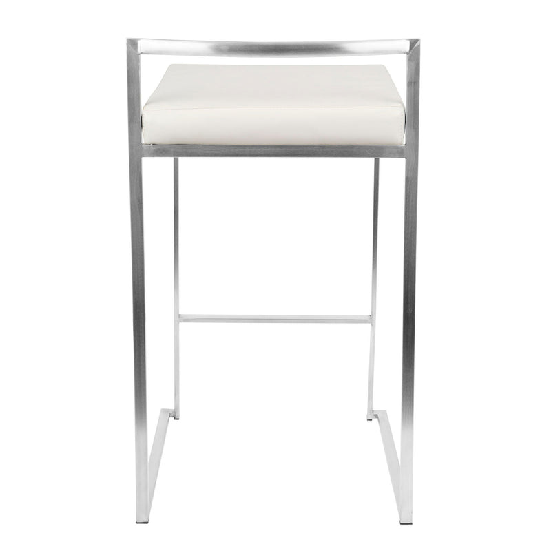 Contemporary Fuji stackable counter stool by Lumi Source with an elegant design, featuring sleek legs and a comfortable seat.