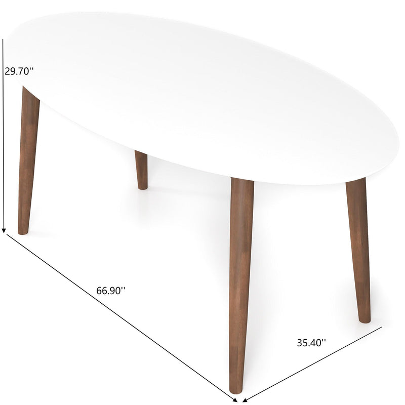 Ada - Mid-Century Modern Style Oval Dining Table - R&R Furniture Gallery (Fountain Valley, CA)