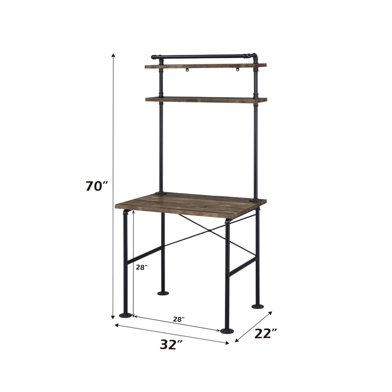 Ensata - Writing Desk - Rustic Oak & Black - R&R Furniture Gallery (Fountain Valley, CA)