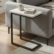 Skyler handcrafted C side table by Simpli-Home, featuring a stylish wooden design perfect for chair side placement.
