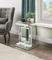 Noralie - 16" Accent Table - Mirrored & Faux Diamonds - R&R Furniture Gallery (Fountain Valley, CA)