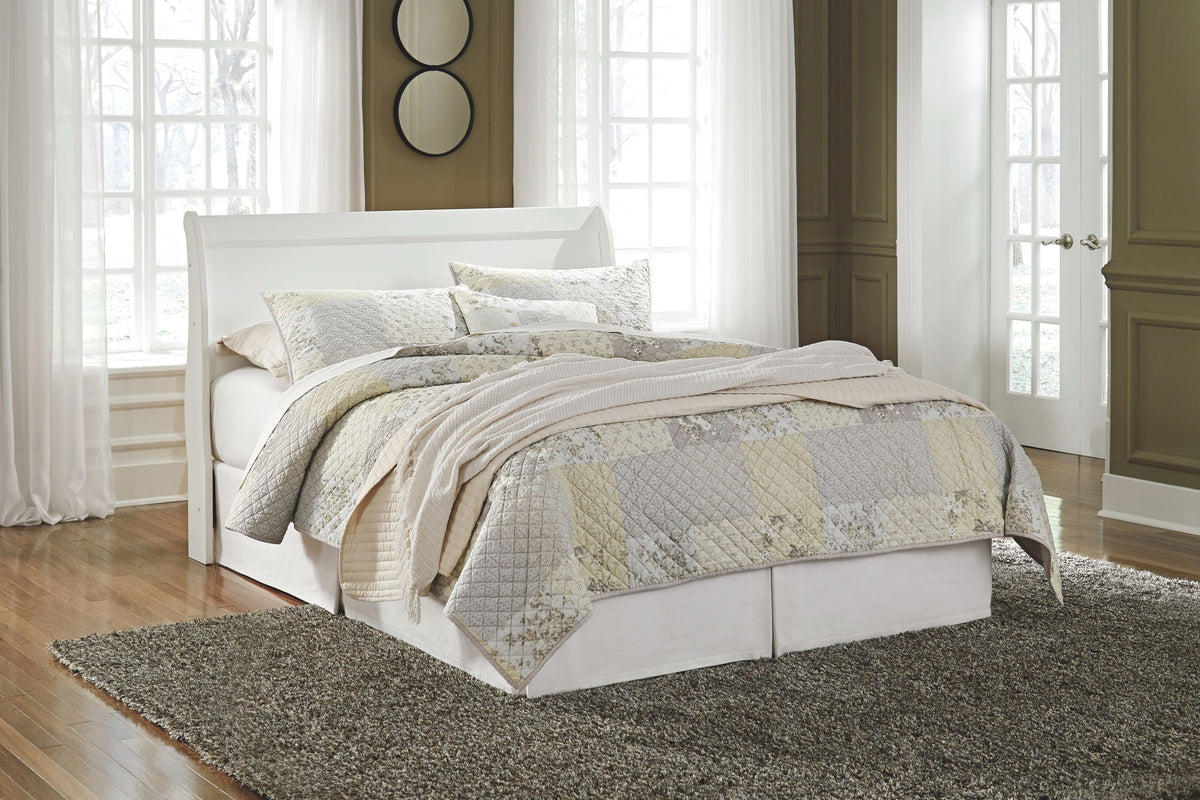 Anarasia - Queen Sleigh Headboard with Bolt on Bed Frame - White