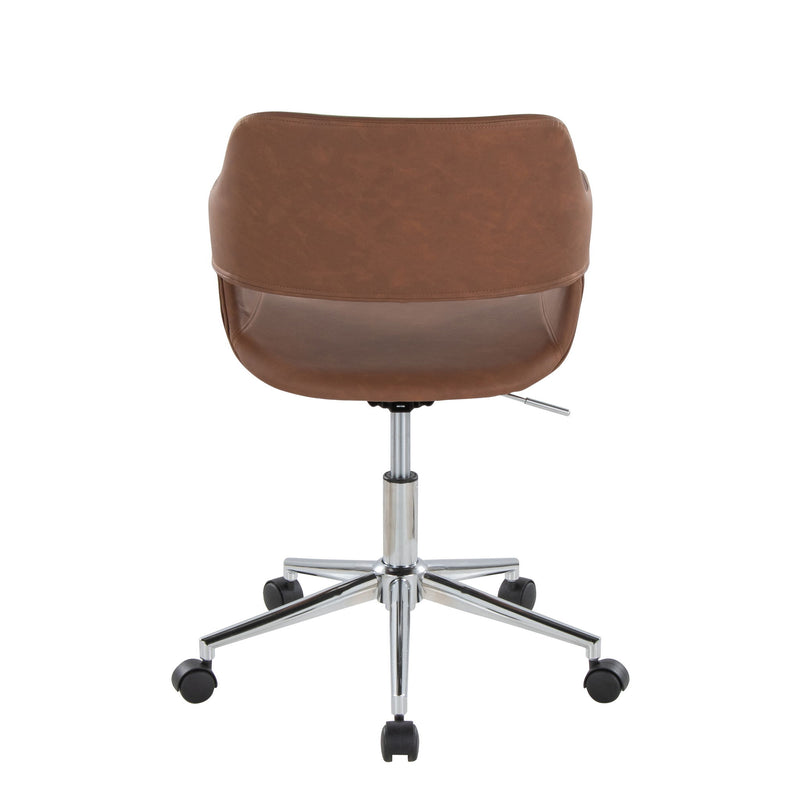 Lumi Source Margarite contemporary office task chair with black upholstery and adjustable height, ideal for modern desk work.