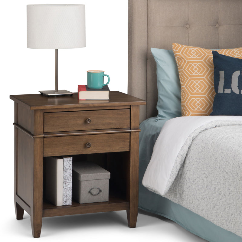 Carlton - Bedside Table - Rustic Natural Aged Brown - R&R Furniture Gallery (Fountain Valley, CA)