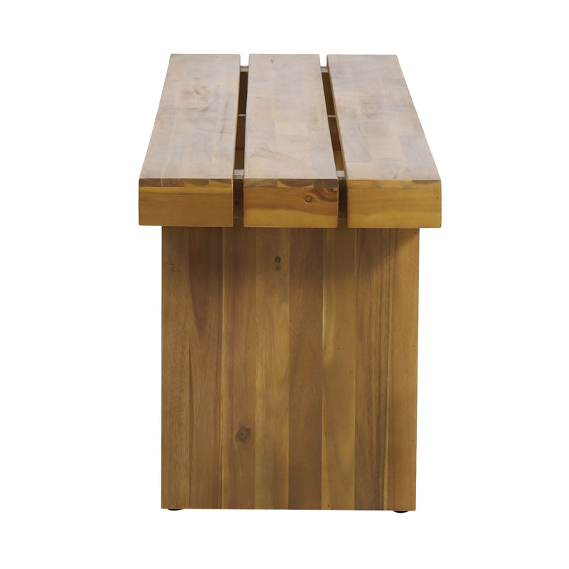 Nahanni - Rustic Acacia Wood Bench With Slat Design - Natural - R&R Furniture Gallery (Fountain Valley, CA)