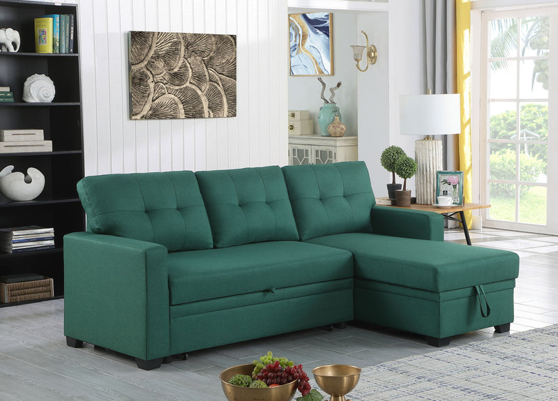 Upholstered Pull Out Sectional Sofa With Chaise - R&R Furniture Gallery (Fountain Valley, CA)