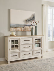 Shaybrock - Dresser - Antique White / Brown - R&R Furniture Gallery (Fountain Valley, CA)