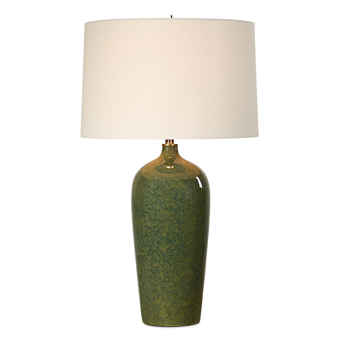 Table Lamp - Dark Green & Beige