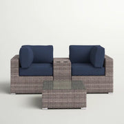 Wicker Seating Group Set With Table And Cushions - R&R Furniture Gallery (Fountain Valley, CA)