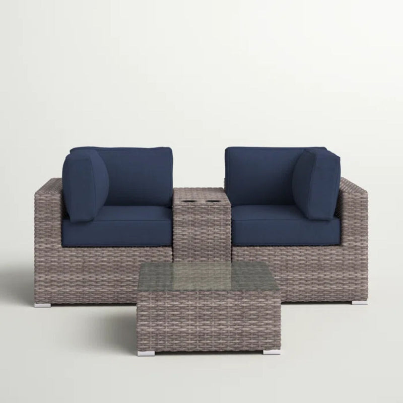 Wicker Seating Group Set With Table And Cushions - R&R Furniture Gallery (Fountain Valley, CA)
