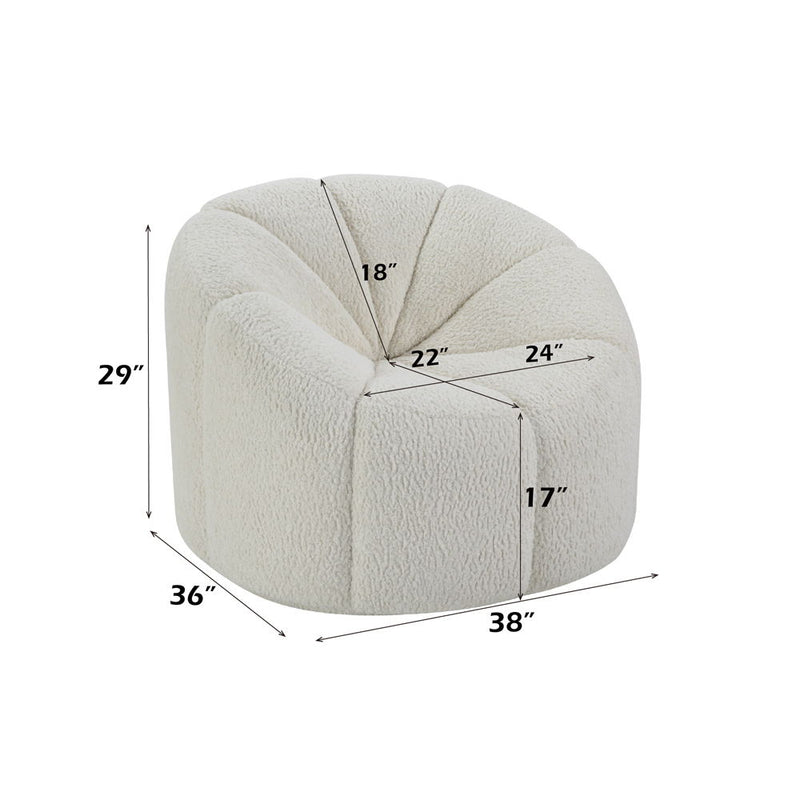 Osmash - Chair With Swivel - White Teddy Sherpa - R&R Furniture Gallery (Fountain Valley, CA)