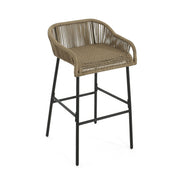 La Push - Outdoor Rope Barstool (Set of 2) - Black / Brown - R&R Furniture Gallery (Fountain Valley, CA)