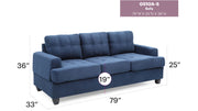 Glory Furniture Sandridge stationary sofa with plush cushions and fabric upholstery, shown in a living room setting.