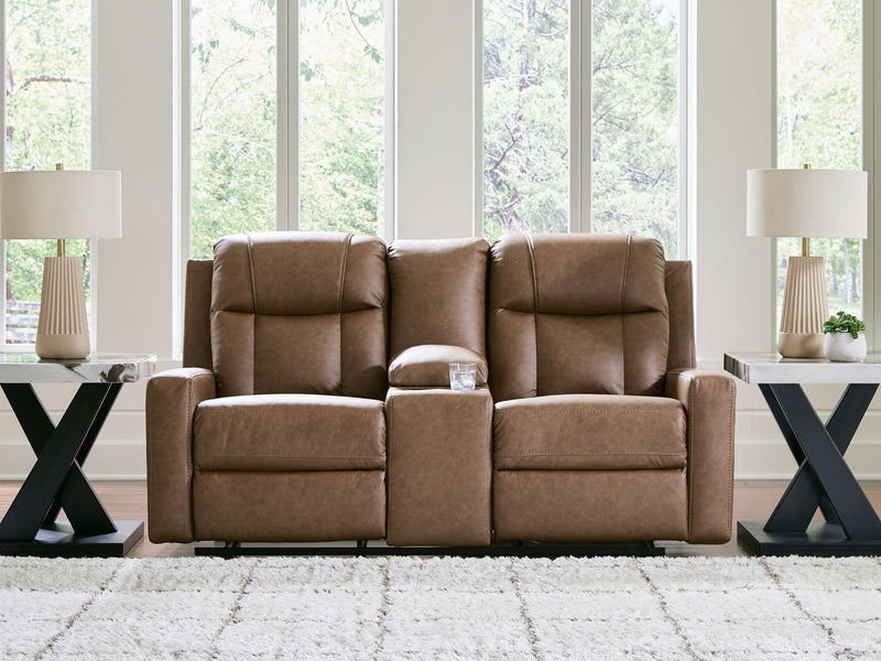 Mackmenville - Double Reclining Loveseat With Console - R&R Furniture Gallery (Fountain Valley, CA)