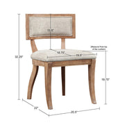 Classic Dining Chair With Curved Back (Set of 2) - Beige / Light Natural - R&R Furniture Gallery (Fountain Valley, CA)