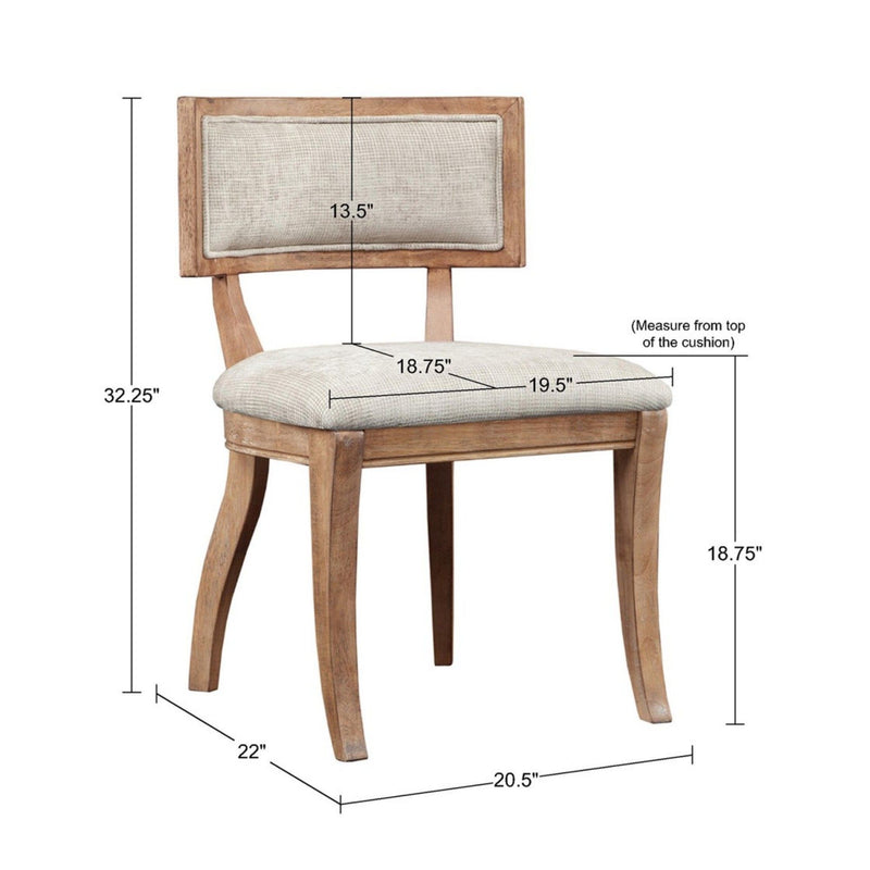 Classic Dining Chair With Curved Back (Set of 2) - Beige / Light Natural - R&R Furniture Gallery (Fountain Valley, CA)