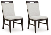 Neymorton - 7 Pc. - Rectangular Extension Table, 6 Side Chairs - Dark Grayish Brown - R&R Furniture Gallery (Fountain Valley, CA)