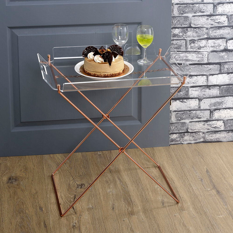 Cercie - Tray Table - Clear Acrylic & Copper - R&R Furniture Gallery (Fountain Valley, CA)
