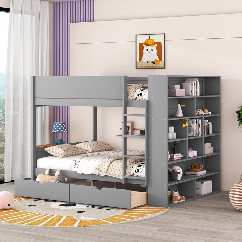Bunk Bed With 2 Drawers And Multi Layer Cabinet - R&R Furniture Gallery (Fountain Valley, CA)