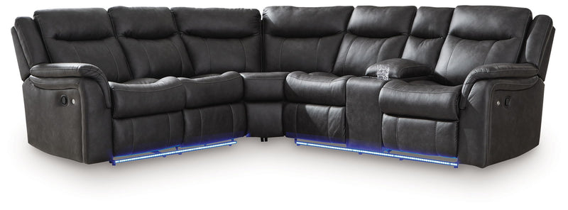Sultan Meadow - 2-Piece Reclining Sectional - Carbon - R&R Furniture Gallery (Fountain Valley, CA)