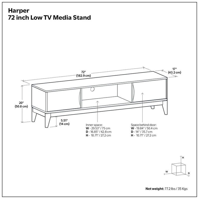 Harper - Low TV Media Stand - Walnut Brown - R&R Furniture Gallery (Fountain Valley, CA)