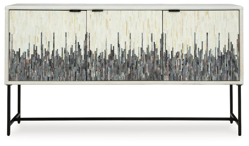 Freyton - Accent Cabinet - White / Gray - R&R Furniture Gallery (Fountain Valley, CA)