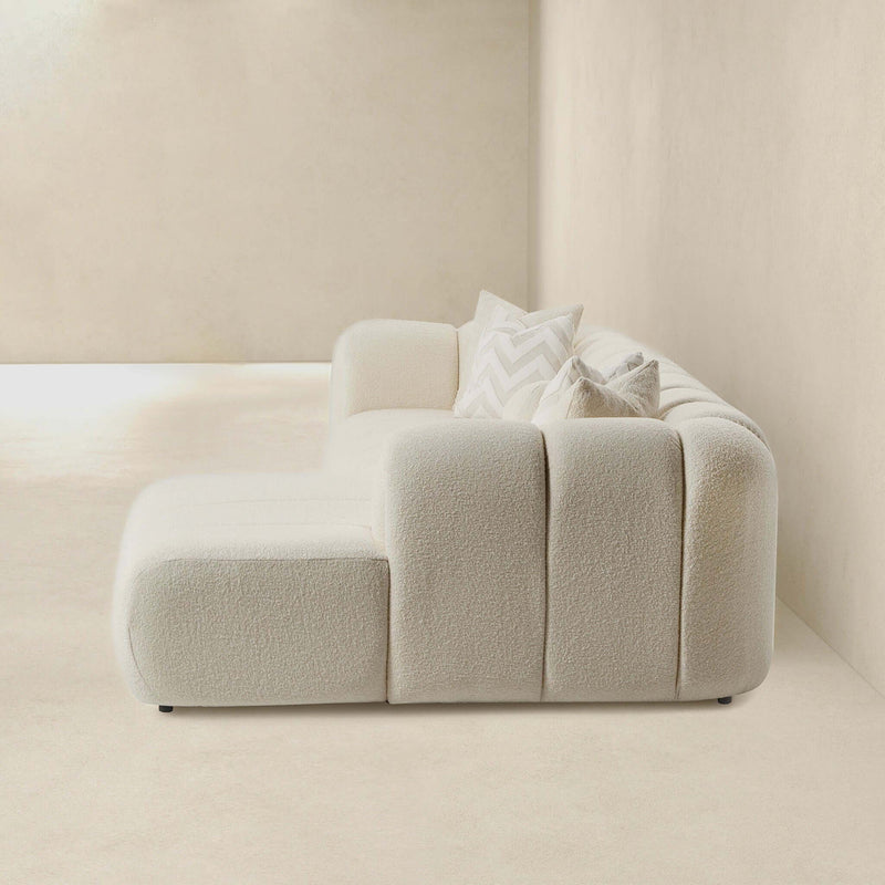 Beatrice - Modern Tufted Right Sectional Sofa - Ivory - R&R Furniture Gallery (Fountain Valley, CA)