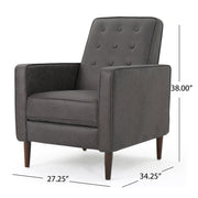 Macedonia - Mid Century Modern Button Tufted Fabric Recliner - Slate - R&R Furniture Gallery (Fountain Valley, CA)