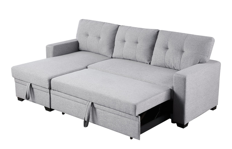 Upholstered Pull Out Sectional Sofa With Chaise - R&R Furniture Gallery (Fountain Valley, CA)