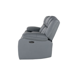 Raize - 10 Power Console Reclining Loveseat With LED And Immersive Sound - Gray