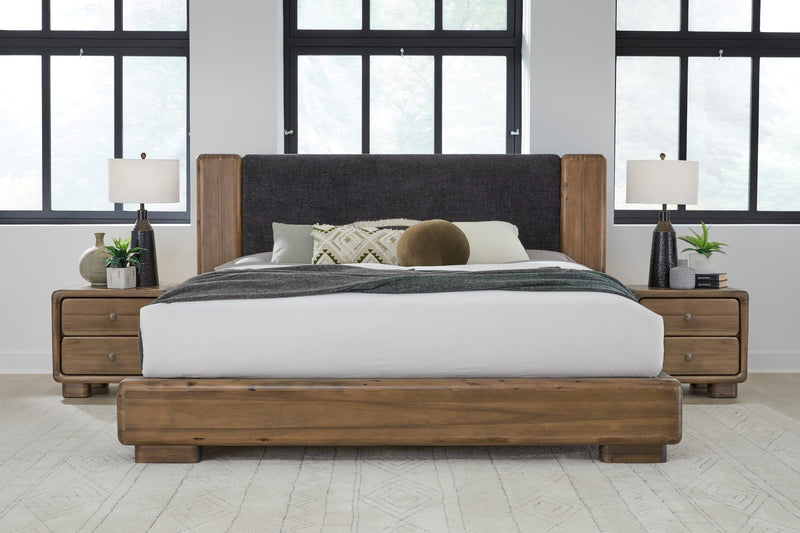 Boka Two Drawer Acacia Wood Nightstand in Impala