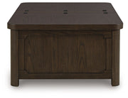 Breckington - Cocktail Table With Storage - Dark Brown - R&R Furniture Gallery (Fountain Valley, CA)