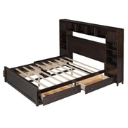 DreamHaus cabinet bed with built-in shelf and sockets, featuring a foldable bed with integrated storage and power outlets.