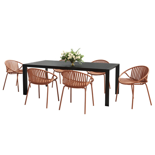 7 Piece Dining Set With Stackable Chairs - R&R Furniture Gallery (Fountain Valley, CA)