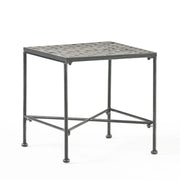 Outdoor Square Side Table With X Shaped Iron Frame - Black - R&R Furniture Gallery (Fountain Valley, CA)