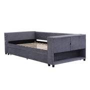Upholstered Bed With Storage And Twin Trundle, USB Charging Ports - R&R Furniture Gallery (Fountain Valley, CA)