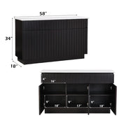 Jaramillo - Server - Engineering Marble Top & Black - R&R Furniture Gallery (Fountain Valley, CA)