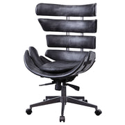 Megan - Office Chair - Vintage Black Top Grain Leather & Aluminum - R&R Furniture Gallery (Fountain Valley, CA)