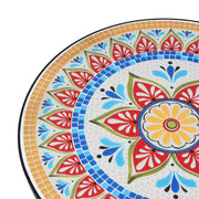 Outdoor Round Side Table With Mosaic Style Top And Curved Iron Legs - R&R Furniture Gallery (Fountain Valley, CA)